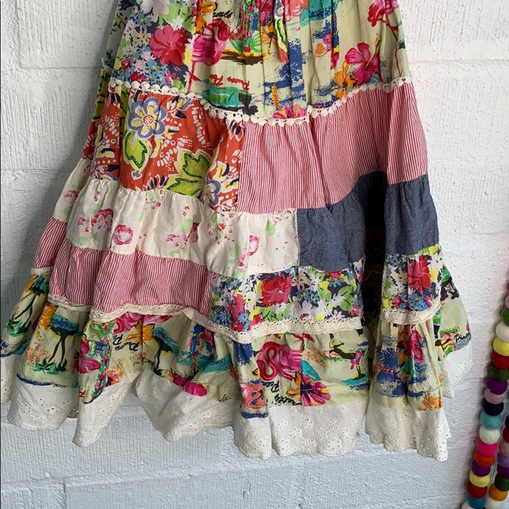 Cutey Couture Patchwork Ruffle Layer Dress sz 5/6 - Picture 3 of 8
